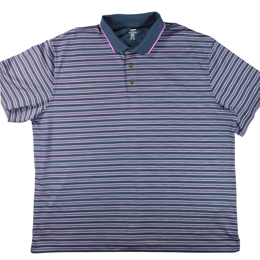 Golf Polo Country Club Shirt Striped Blue Purple Men's 3XL Reebok Golf